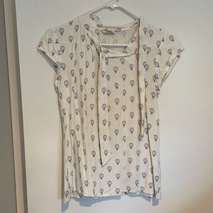 ModCloth short sleeve tie neck blouse